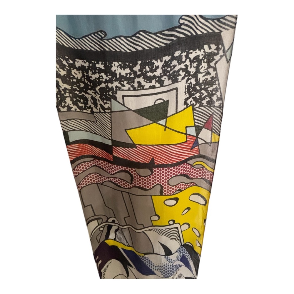 MoMA Roy Lichtenstein Scarf Green Street Mural Scarf - Picture 7 of 15